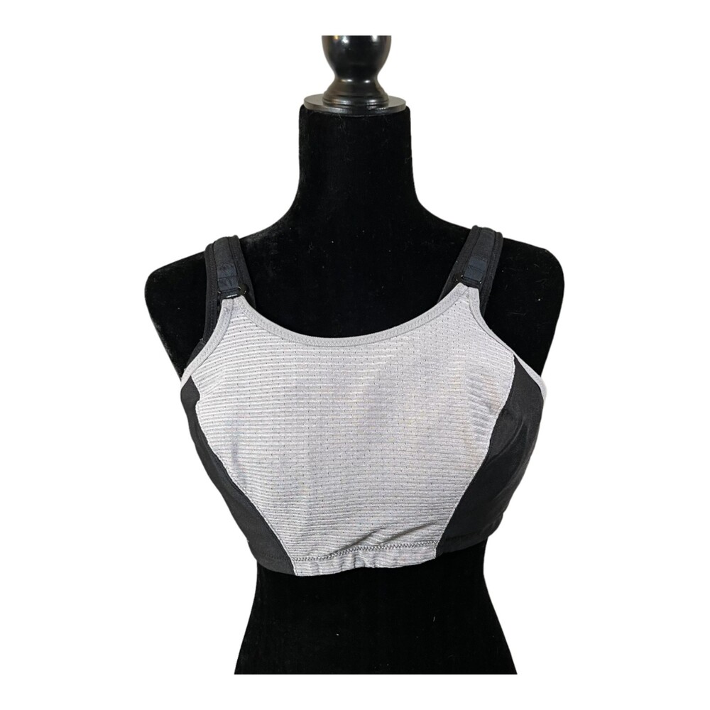 Glamorise Magic Lift Double Layer Sports Bra Grey Black Size 36 DD